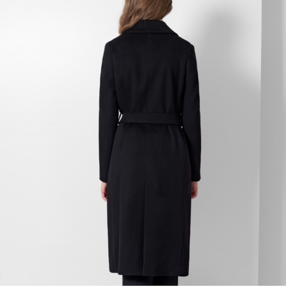 PURE VIRGIN WOOL CINZIA ROCCA BY RODEL S.p.A in ITALY, BELTED BLACK COAT BLACK 8 - Picture 15 of 15
